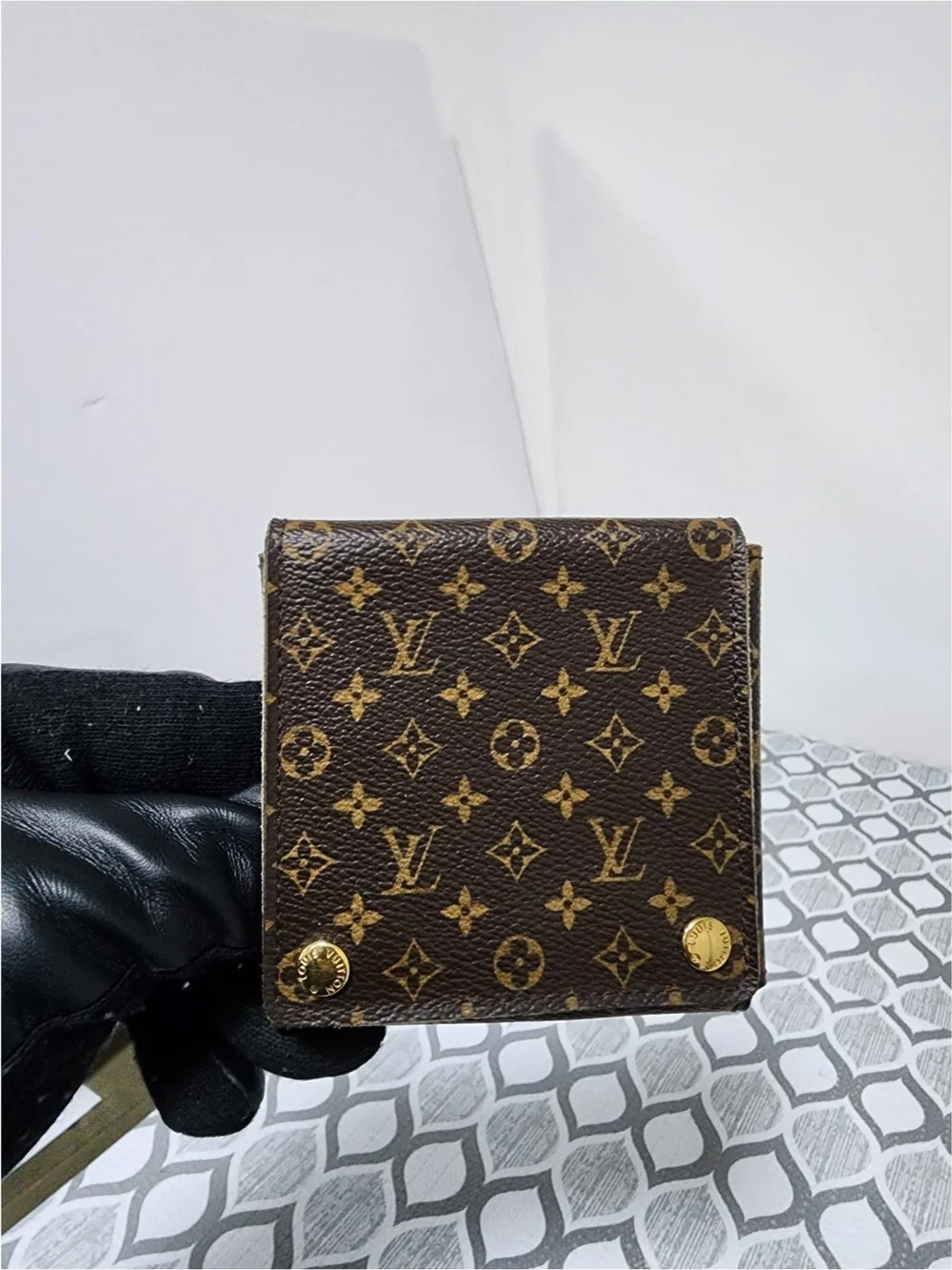 LOUIS VUITTON Monogram Folding Jewelry Case/Wallet Brown